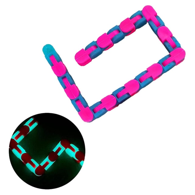 24 Links Wacky Tracks Snap And Click Fidget Toys Luminous Sensory Toy Squishy Reliever Toy - Wacky Track