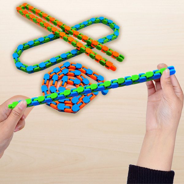 3PCS Wacky Tracks Snap And Click Fidget Toys 24 48 Knot Chain Anti Stress Sensory Toy 4 - Wacky Track